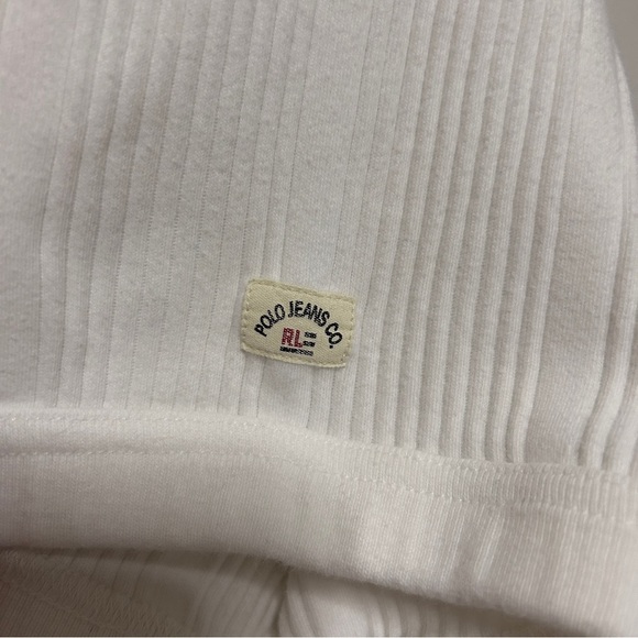 Vintage Ralph Lauren Polo Jeans co. Men’s Size XL White Ribbed Knit Top Bodycon - Picture 5 of 12